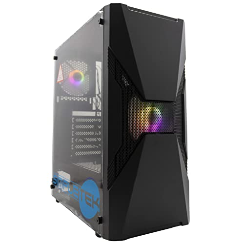 Simpletek Case Cabinet Gaming Da Jeux ATX Micro Mini Noir Black USB 3.0 Audio HD LED PC Desktop Assemblé Desktop – Image 5