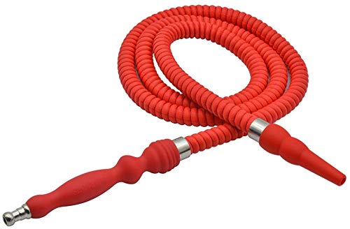 Kitosun Silk Hookah Hose with Rubber Handle Metal Tip Washable 65" Long