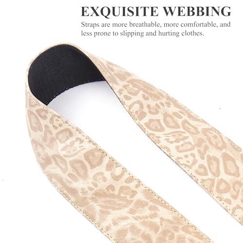 Image of Purse Straps Replacement Crossbody,Crochet Purse Strap for Handbags,Wide Shoulder Straps for Bags(1-Leopard Pink)
