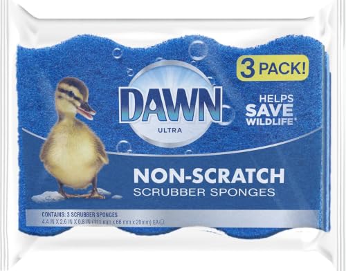 Dawn Non-Scratch Kitchen Dish Sponges, Blue (Pack of 3)