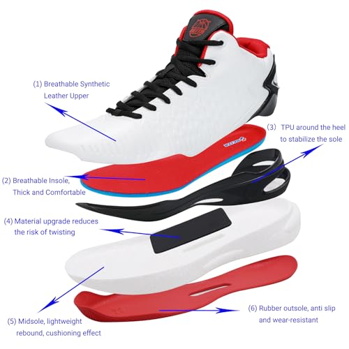 Beita High Upper Basketball Shoes for Men Sneakers Breathable Sports Shoes Anti Slip3