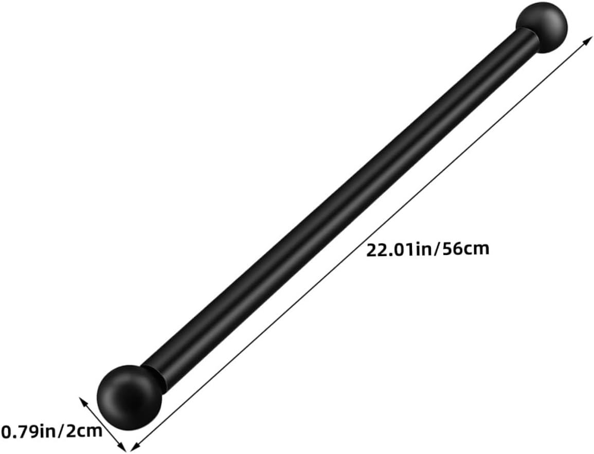Kisangel 2pcs Outdoor Lamp Post Cross Arm Ladder Rest Bracket 56cm Black Metal Patio Light Pole Accessories with Ball Cap for Garden Lighting