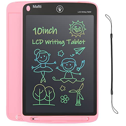 LCD Writing Tablet 10 Inch Colorful Screen Electronic Writing Drawing Pads Doodle Board for Kids Boys Girls Pink