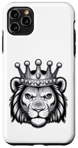 Leone grafico fresco forte e audace stile tatuaggio con corona Custodia per iPhone 11 Pro Max