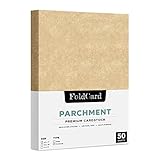 Aged (Dark) Imitation Stationery Parchment Cardstock – Great for Certificates, Menus and Wedding Invitations | Medium Weight 65lb Cover (176gsm) | 8.5' x 11' | 50 Sheets per Pack