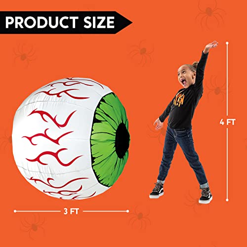 Joiedomi 2 Pack Halloween Inflatables Large Set of Eyes Decoration Blow Ups Green Eyes for Yard 3 Ft Inflatable Halloween Decor Outdoor with LEDs Party Supplies Blow up Decoration for Indoor, Outdoor - Image 4