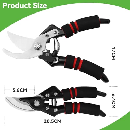 Foetifeu Pruning Shears for Gardening Heavy Duty Garden Scissors with Sharp SK5 Steel Blades, Ergonomic Grip Rust-Resistant Shears Pruning Tools Ideal Garden Snips and Pruners for Trees Plants Flowers
