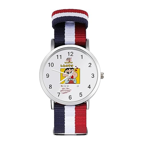 腕時計 クレヨンしんちゃん 編組腕時計 ウォッチ うで時計 クォーツ時計 うでどけい カジュアル レディース メンズ 薄型 文字盤 見やすい 人気 通勤 通学 おしゃれ かわいい ギフト 贈り物 ボックス付き