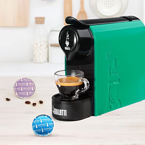Bialetti Gioia, Macchina Caffè Espresso per Capsule in Alluminio, Incluse 32 Capsule, Supercompatta, Serbatoio 500 ml, Verde Smeraldo - Immagine 1