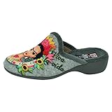 GEMA GARCIA 9900-13 CHINELA VIVA LA VIDA MUJER ZAPATILLAS CASA GRIS 39