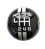 Gear 6 Speed Round Ball Type R S Shifter for Mustang Shelby GT 500 Cobra Manual Gear Shift Knob Trim Selector Red White Black (Black, R on the left)