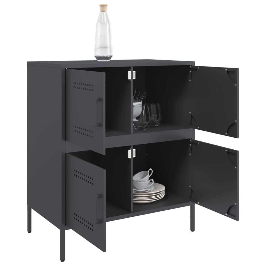 Credenza Industriale in Acciaio Antracite 68x39x79 cm