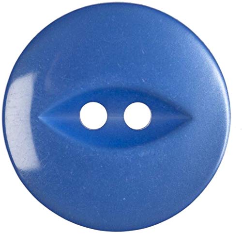 Round Fish Eye Buttons Children - Pack of 100 Buttons Each (Royal Blue)