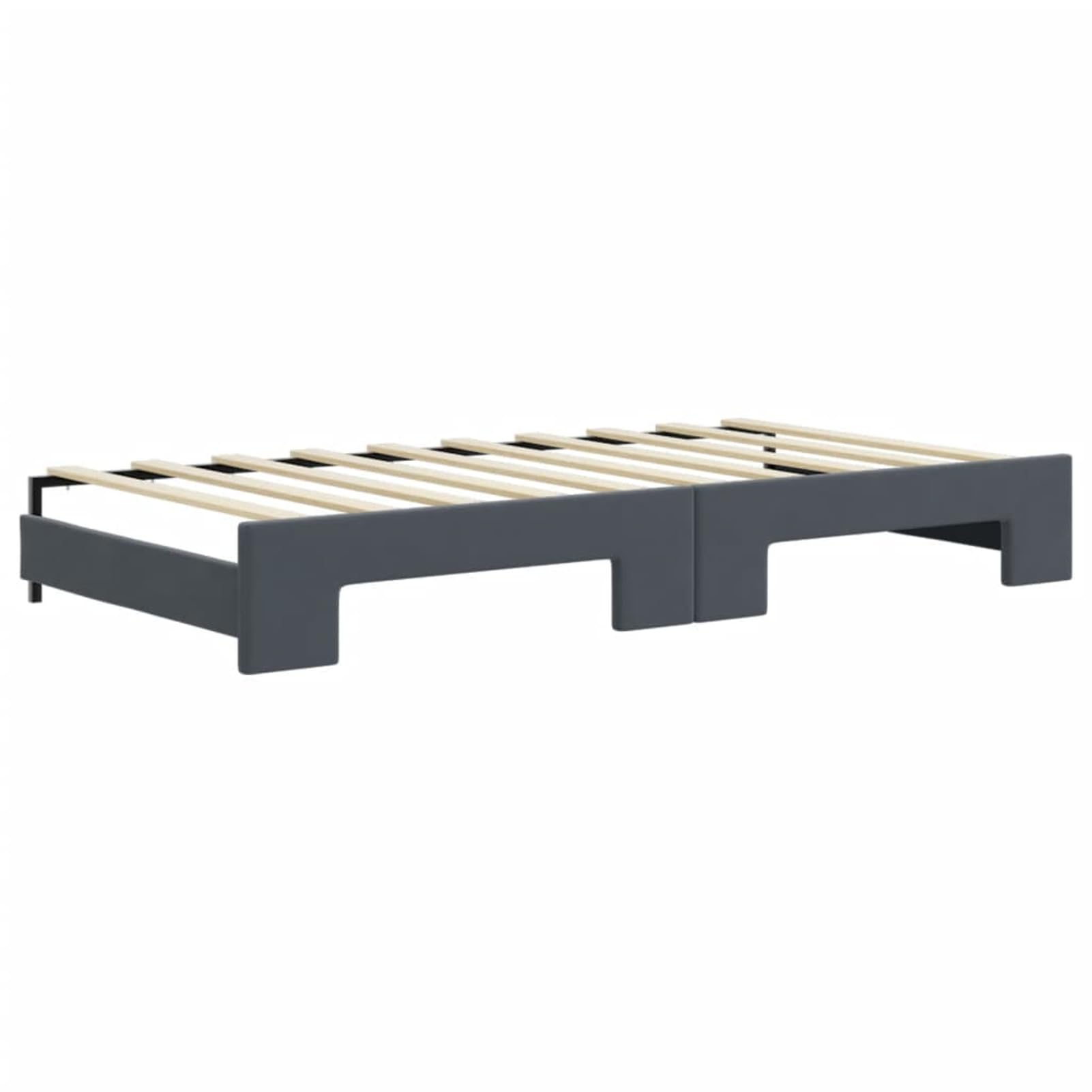 Divano letto pieghevole 2 in 1, grigio scuro, 90 x 190 cm, con 2 materassi in schiuma e 2 cassetti scorrevoli, divano per camera da letto con rivestimento in velluto, struttura in legno e metallo