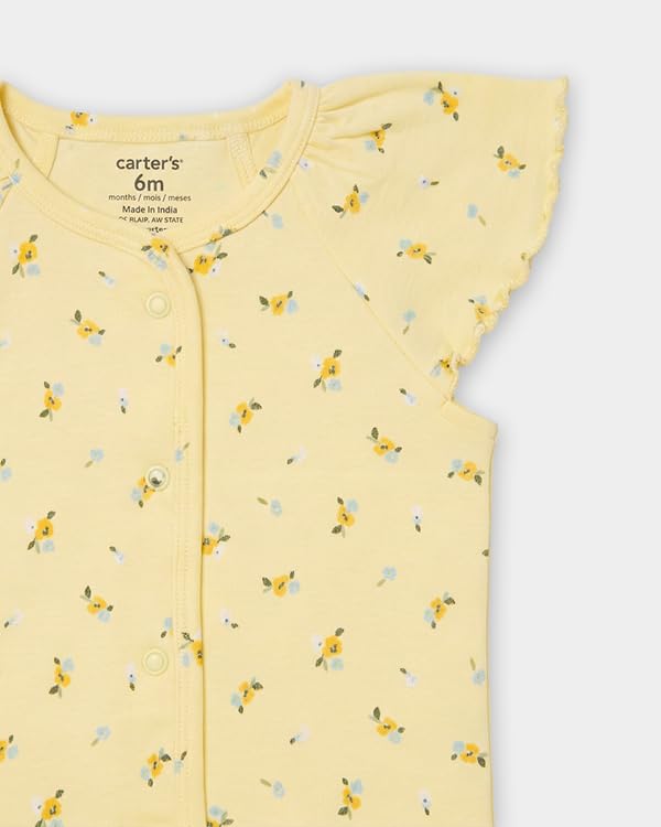 Image of Carter's Baby Girl 3-Pack Cotton Crew Neck T-Shirt with Assorted Prints