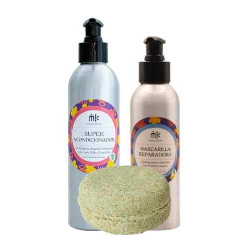 Maison Karité - Pack Recuperador Capilar | Mascarilla 250ml + SuperAcondicionador 250ml + Champú Sólido | Hidratación y Reparación Intensiva | Cosmética Natural (3 productos, Pack Recuperador Capilar)