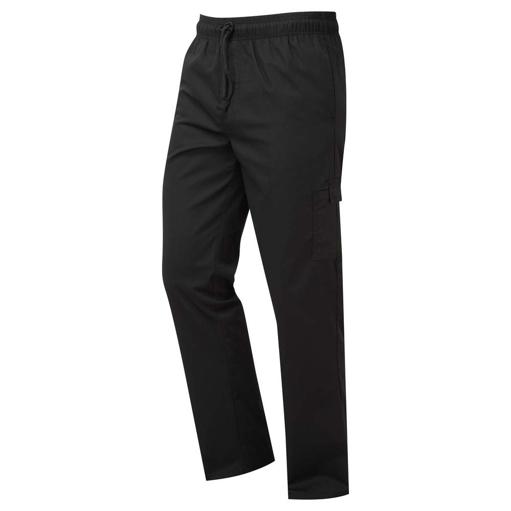 Premier Unisex Adults Chefs Essential Cargo Pocket Trousers (S) (Black)