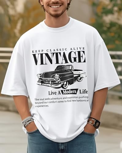 Image of AUSK Men's Half Sleeve Regular Tshirt, Graphic Print Round Neck Tshirt