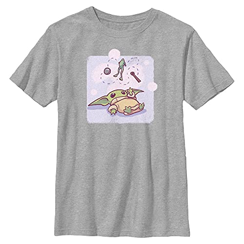 STAR WARS Mandalorian Playing with Food Boy's Heather Crew Tee