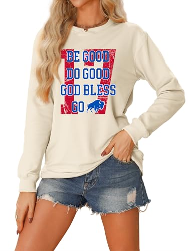 BVUSHM Football Sweatshirt Women Game Day Sweatshirts Football Team Fans Pullover Shirt Crewneck Heart Graphic Long Sleeve Tops X-Large Beige
