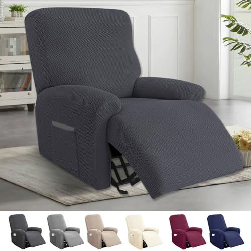 Design intelligente in 4 pezzi con tasca laterale: il set di rivestimento per poltrona relax include 1 rivestimento per lo schienale, 1 per il poggiapiedi e 2 per i braccioli, per una copertura personalizzata e su misura. Una pratica tasca laterale è cucita – ideale per riporre telecomando, telefono cellulare, occhiali o riviste – tutto a portata di mano, proprio dove ne avete bisogno.