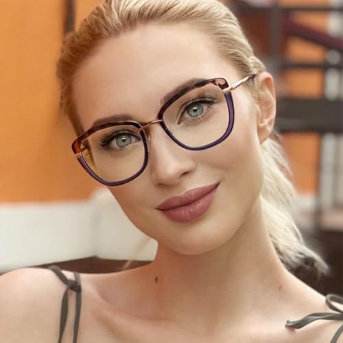 Lunettes œil de chat transparentes de style rétro chic avec charnière à ressort