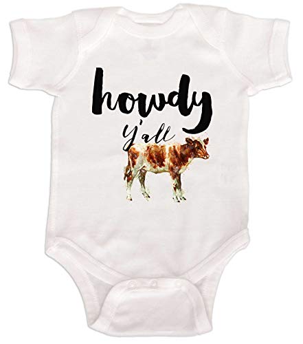 Mumsy Goose Baby Bodysuit Country Baby Cow One Piece White