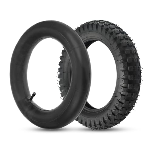 Pumixiy 12 Inch 12. X 2.75 Outer Tire and Inner Tube Set for 49cc Motorcycle Compatible with Mini Dirt for Bike MX350 MX400 Black Rubber Replacement Tire
