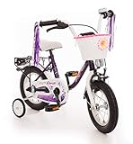 [page_title]-Empress Kinderfahrrad 12 Zoll Fahrrad für Kinder ab 3 Jahre Mädchen Kinderrad Mädchenfahrrad Lila mit Rücktrittbremse und Stützrädern