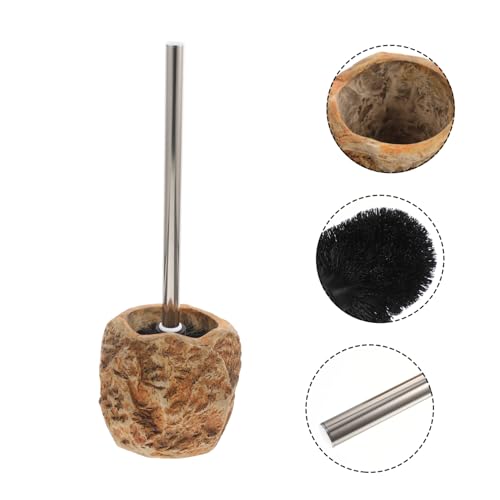 Brosse WC imitation pierre rétro et son support de salle de bain design