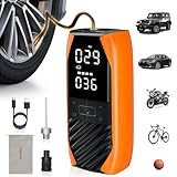 Kapopop K1 Tire Inflator Portable Air Compressor,150 PSI Electric Air Pump for Car Tires,4X Fast Inflation Tire Pump,Cordless Portable Tire Inflator With Digital Pressure Gauge for Car/Motor/Bike/Ball