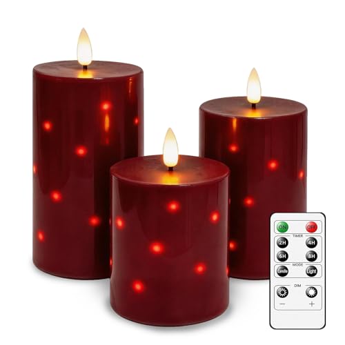 Velas LED rojas de cera real para decorar mesas de bodas y fiestas