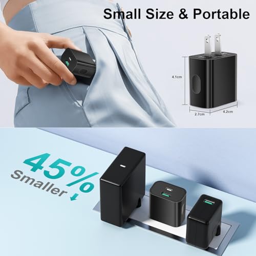 Bloc de charge USB C compact 20W double sortie PD3.0 avec cordon de recharge inclus - 3