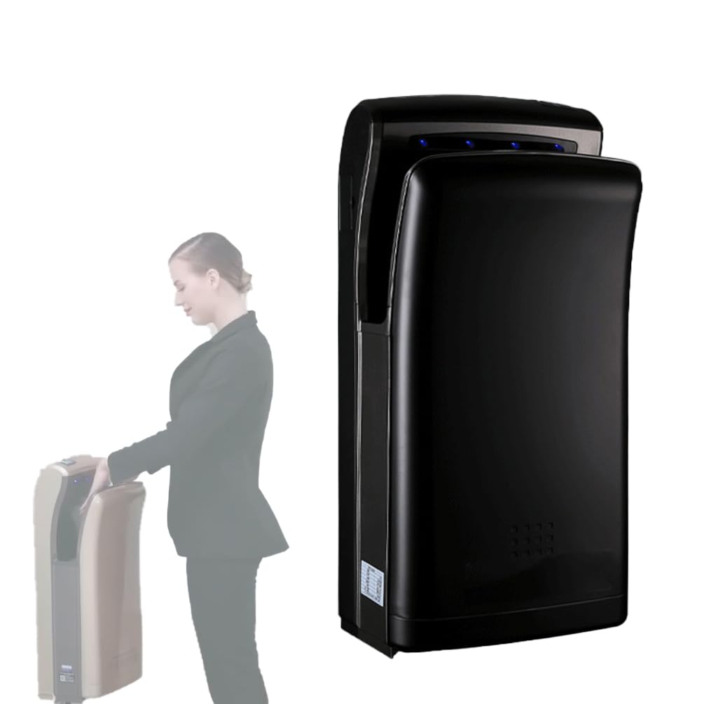 FBJAMZ High-Speed Automatic,Hand Dryer 1800W Brushless Motor, Commercial Induction Design, Fast Drying in Seconds,Mounted for Restrooms. (Black)