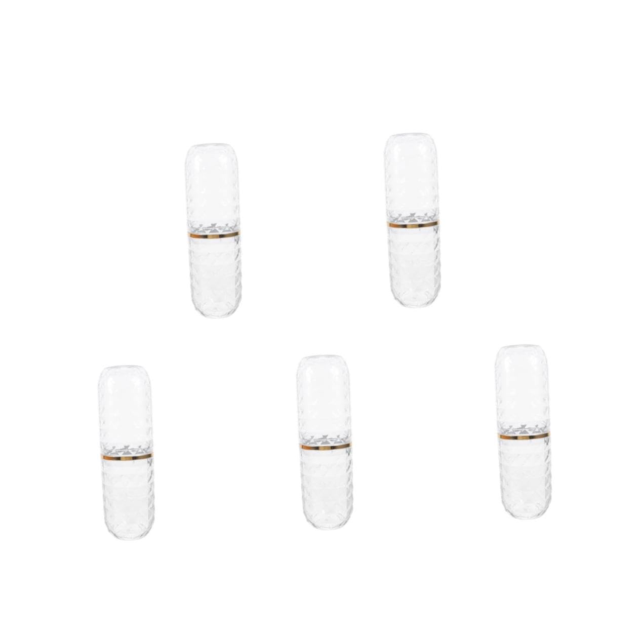 5 Piezas Estuche Portátil para Cepillo de Dientes con Doble Vaso Transparente Compacto y Resistente para Viaje Gimnasio Camping y Almacenamiento Casa
