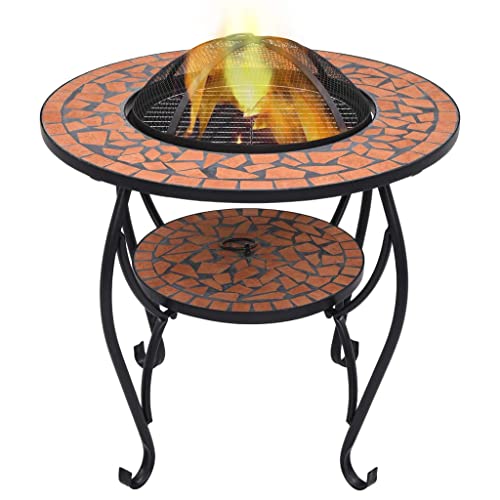 INLIFE Feuerschale Mosaik Terrakotta 68 cm Keramik