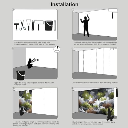 Papier peint soie de luxe design silhouette d'arbre vert 450x315 - 6