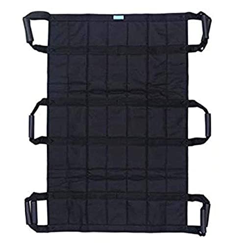 Transportador portátil con 12 asas de goma y bolsa de transporte, transportador para mascotas, evacuación de emergencia, capacidad de carga 180 kg (negro, 1 unidad)
