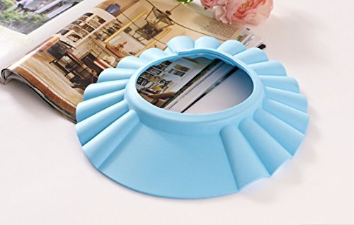 Rheme Baby Adjustable Shampoo Cap Shower Bath Wash Hair Shield (Blue)