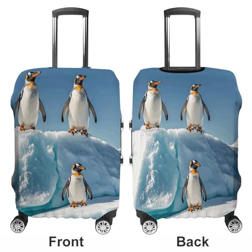 Penguins On The Iceberg Luggage Cover Elastic Suitcase Protector Case Anti-Scratch Washable Baggage Covers Protector For Traveling, Aircraft Consignment L3