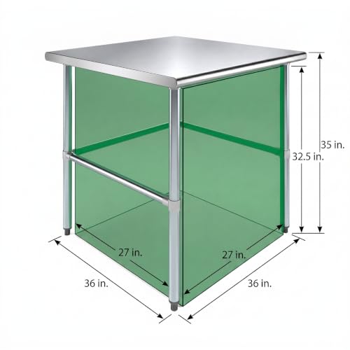 Image of AmGood Stainless Steel Work Table | Metal Utility Table (36 inch Long x 36 inch Deep)