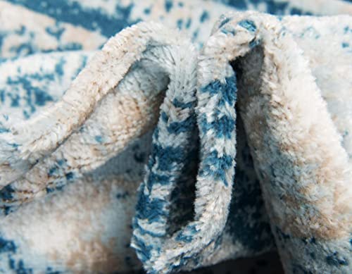 Unique Loom Sofia Collection Area Rug - Salle Garnier (2' X 6' 7" Runner, Blue/ Ivory) #TOP7