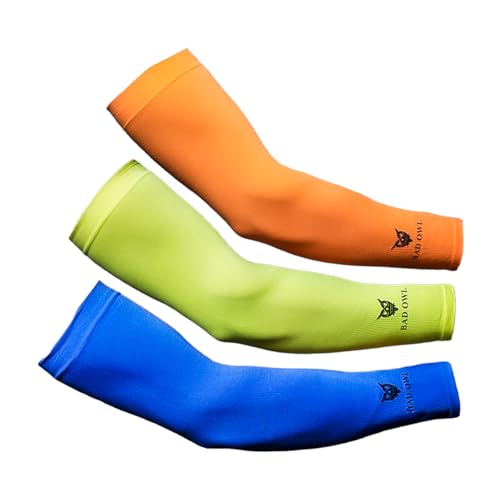 Image of BADOWL Powerflex Gym Sleeves - Unisex Compression Workout Arm Sleeves for Running, Cycling, Gym & Outdoor Sports - UV Protection, Breathable, Stretchable