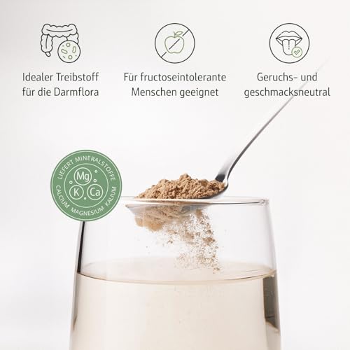 Akazienfaser Pulver Bio - 500 g - 80% Ballaststoffanteil - 50 Tage Vorrat - Bio-zertifiziert & Natürlich rein - Ohne Zusätze
