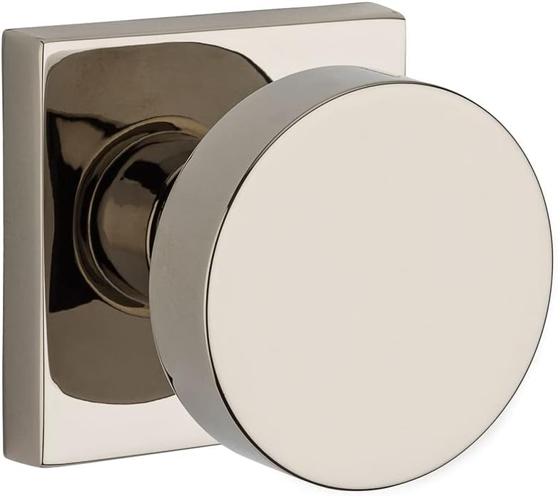 Baldwin PS.CON.CSR Modern Passage Door Knob Set with Modern Square Trim from The, Satin Nickel