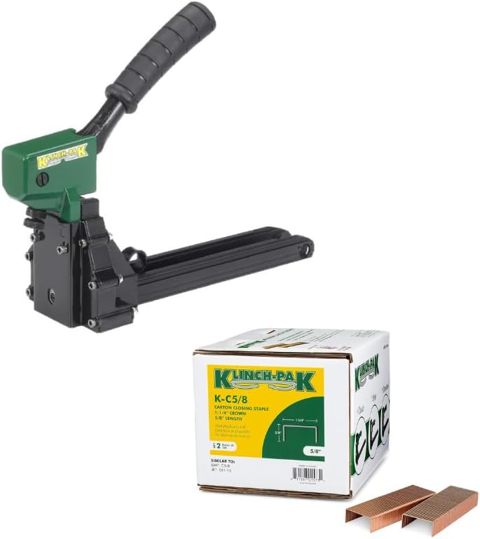 KP-P50-10B-A 1/2" Crown Pneumatic Plier Stapler for SB103020 Series Staples with 5/8" Leg Staples, Ideal for Trays & Lids, End Caps, Header & Bags, Container Inserts