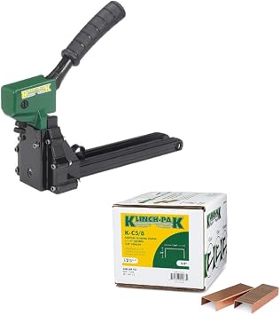 KP-P50-10B-A 1/2 Crown Pneumatic Plier Stapler for SB103020 Series Staples with 5/8 Leg Staples, Ideal for Trays & Lids, End Caps, Header & Bags, Container Inserts