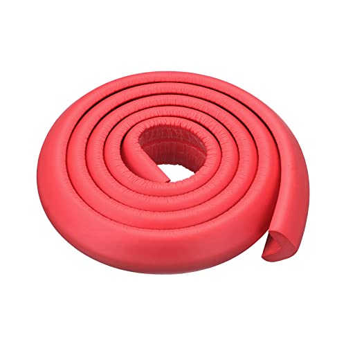 Image of uxcell Corner Guards Edge Protectors 6.56ft(2M), 4Pack Foam Safety Bumper L Shape for Furniture Corner Table Edge Guard, Red