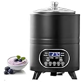◆▶【Contrôle intelligent et 6 menus préréglés】 : Cette yaourtière est équipée d'un écran LCD qui vous permet de régler la durée et le nombre de jours de fermentation d'une simple pression sur un bouton. Le panneau de commande propose 6 programmes dédiés (yaourt, vin de riz doux, natto, pâte à pain, etc.). Il vous suffit de définir la durée et de laisser la machine gérer le processus automatiquement : le contrôle automatique de la température et la fonction de maintien au chaud assurent un fonctionnement fluide et fiable, de jour comme de nuit