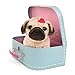 Grupo Erik- Pug Snuggle Perro de Peluche en maletín, Color Beige, Azul (Studio Pets 6203)